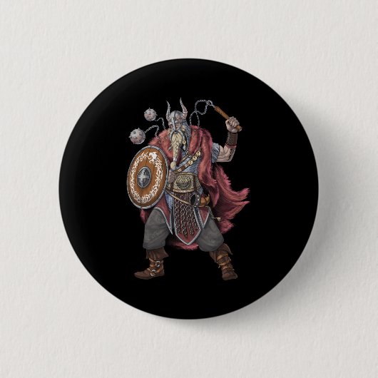 Badge Rond 5 Cm Viking Warrior (Devant)