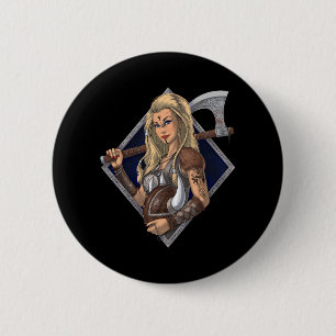 Badge Rond 5 Cm Viking Warrior