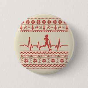 Badge Rond 5 Cm Vilain pull de Noël