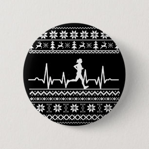 Badge Rond 5 Cm Vilain pull de Noël