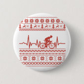 Badge Rond 5 Cm Vilain pull Joyeux Noël à vélo (Devant)