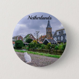 Badge Rond 5 Cm Village de pêcheurs traditionnel Marken à Pays-Bas