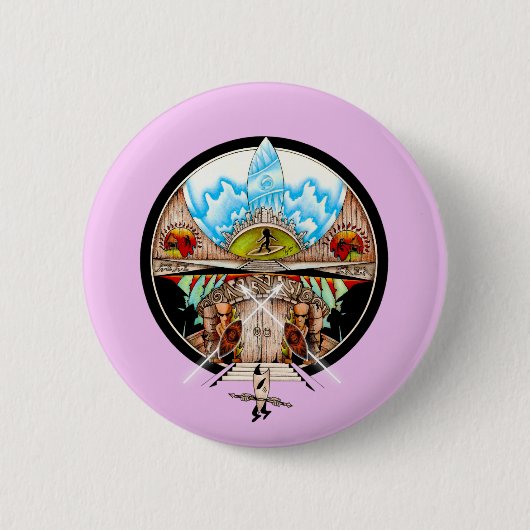 Badge Rond 5 Cm Village de Tiki (Devant)