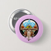 Badge Rond 5 Cm Village de Tiki (Devant & derrière)