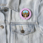 Badge Rond 5 Cm Village de Tiki (En situation)