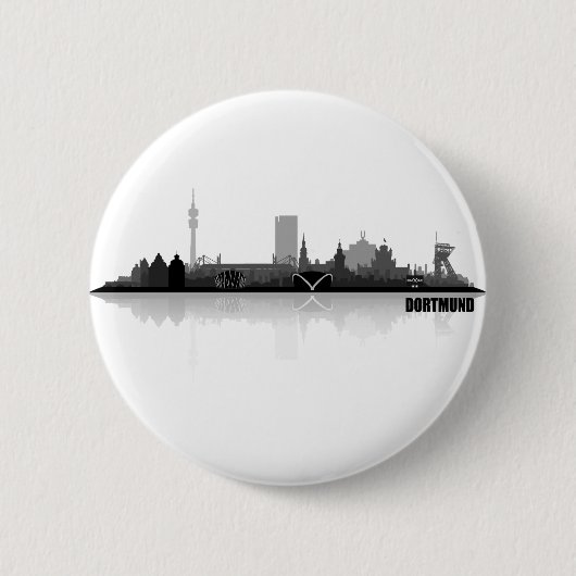 Badge Rond 5 Cm Ville de Dortmund Skyline (Devant)