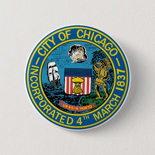 Badge Rond 5 Cm Ville de joint de Chicago (Devant)