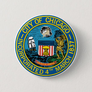 Badge Rond 5 Cm Ville de joint de Chicago