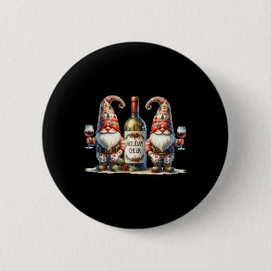 Badge Rond 5 Cm Vin de Noël Santa Gnomes pour femmes pour Xmas Hol