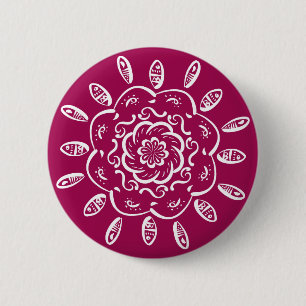 Badge Rond 5 Cm Vin Mandala