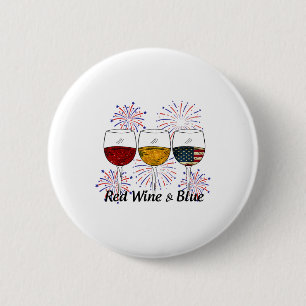Badge Rond 5 Cm Vin Rouge Et Bleu 4 juillet Rouge Blanc Bleu Vin
