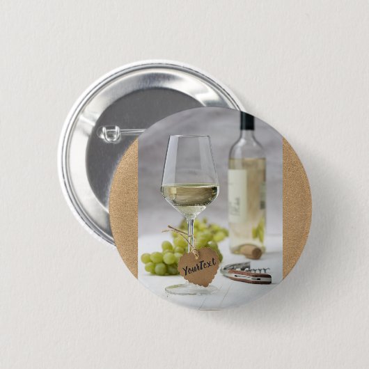 Badge Rond 5 Cm Vin Sommelier Vine Lover bouteille Design de raisi (Devant & derrière)