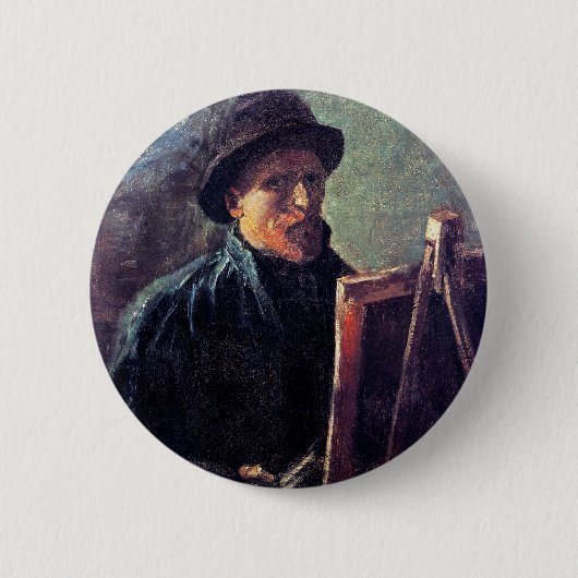 Badge Rond 5 Cm Vincent Van Gogh - Autoportrait Dark Felt Casquett (Devant)
