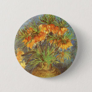 Badge Rond 5 Cm Vincent van Gogh - Fritillaires dans un vase de cu