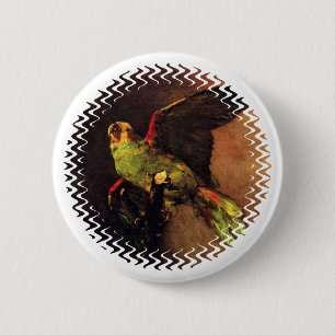 Badge Rond 5 Cm Vincent Van Gogh - L'art ornithologique des perroq
