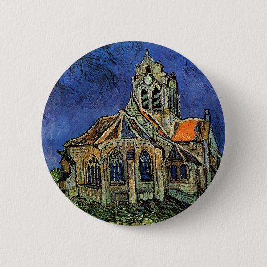 Badge Rond 5 Cm Vincent van Gogh - L'église d'Auvers (Devant)