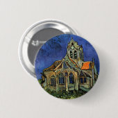 Badge Rond 5 Cm Vincent van Gogh - L'église d'Auvers (Devant & derrière)