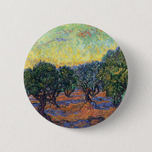 Badge Rond 5 Cm Vincent Van Gogh Oliveraie Impressionnisme Art