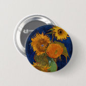 Badge Rond 5 Cm Vincent van Gogh Six Sunflowers GalleryHD (Devant & derrière)