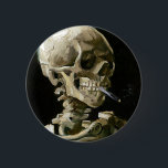 Badge Rond 5 Cm Vincent van Gogh Smoking Skeleton<br><div class="desc">Smoking Skeleton painted by Vincent van Gogh in 1886.</div>