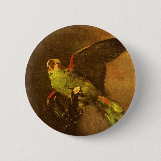 Badge Rond 5 Cm Vincent van Gogh - Vie morte avec perroquet vert (Devant)
