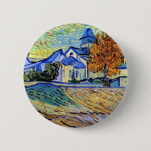 Badge Rond 5 Cm Vincent Van Gogh - Vue de l'asile et de la chapell