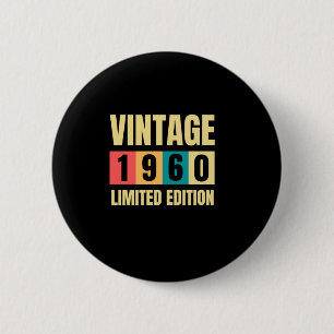 Badge Rond 5 Cm Vintage 1960 60 ans Awesome 60e anniversaire
