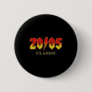 Badge Rond 5 Cm Vintage 2005 Clic Rock Hommes 21 Ans 21e Anniversa