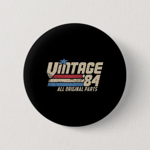 Badge Rond 5 Cm Vintage 84 Rétro 41e Anniversaire Haut Pour Hommes