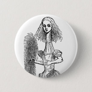 Badge Rond 5 Cm Vintage Alice Adventures in Wonderland par Tenniel