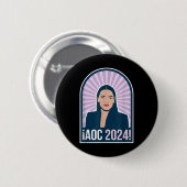 Badge Rond 5 Cm Vintage américain Aoc 2024 (Devant & derrière)