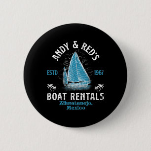 Badge Rond 5 Cm Vintage Andy et Red's Boat Repair Charte de pêche