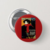 Badge Rond 5 Cm Vintage Art Nouveau Ambassadeurs, Toulouse Lautrec (Devant & derrière)