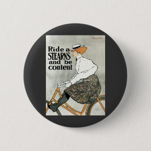 Badge Rond 5 Cm Vintage Art Nouveau, Roulez sur des vélos Sterns B