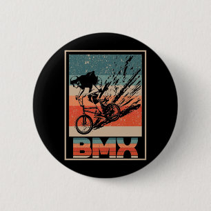 Badge Rond 5 Cm Vintage BMX Biking Boys Bicycle Motorcross