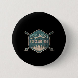Badge Rond 5 Cm Vintage Breckenridge Souvenir Ski Rétro Breckinrid
