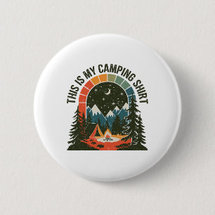 Badge Rond 5 Cm Vintage campeur Voici mes vêtements de camping de
