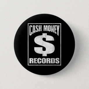 Badge Rond 5 Cm Vintage Cash Money Records Graphiques Citations Et
