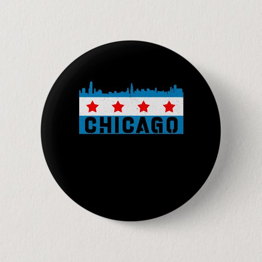 Badge Rond 5 Cm Vintage Chicago Flag (Devant)