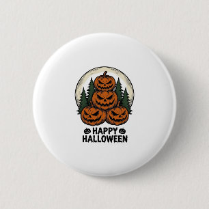 Badge Rond 5 Cm Vintage Citrouille Halloween Jack O Lanterne Forêt