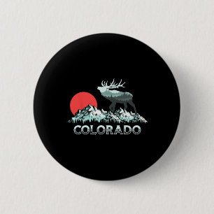 Badge Rond 5 Cm Vintage Colorado Chasseur d'Elk Conservation Retro