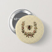 Badge Rond 5 Cm Vintage couronne d'abeilles (Devant & derrière)