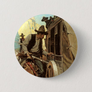 Badge Rond 5 Cm Vintage Cowboys, The Admirable Outlaw par NC Wyeth