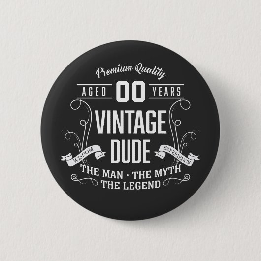 Badge Rond 5 Cm Vintage Dud'âge personnalisé (Devant)