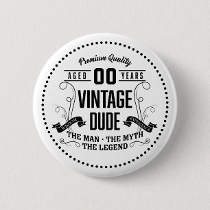 Badge Rond 5 Cm Vintage Dud'âge personnalisé
