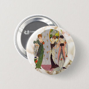 Badge Rond 5 Cm Vintage élégante mode féminine des années 1920