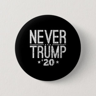 Badge Rond 5 Cm Vintage en détresse Jamais Trump 20 Drôle Anti-tru
