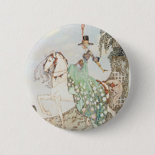 Badge Rond 5 Cm Vintage Fairy Tale, Princesse Minette, Kay Nielsen