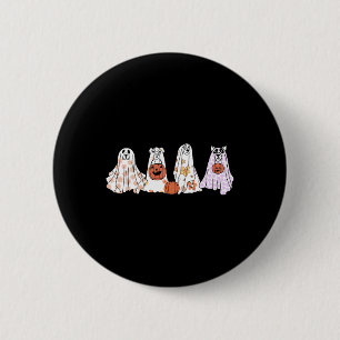Badge Rond 5 Cm Vintage Fantôme Chien Halloween heureux Amoureux d