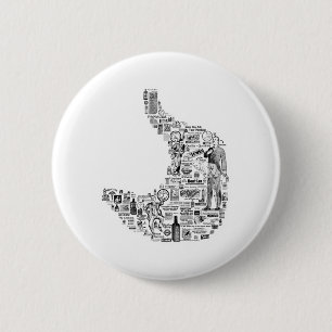 Badge Rond 5 Cm Vintage Gastroenterology - gastroenterologist gift